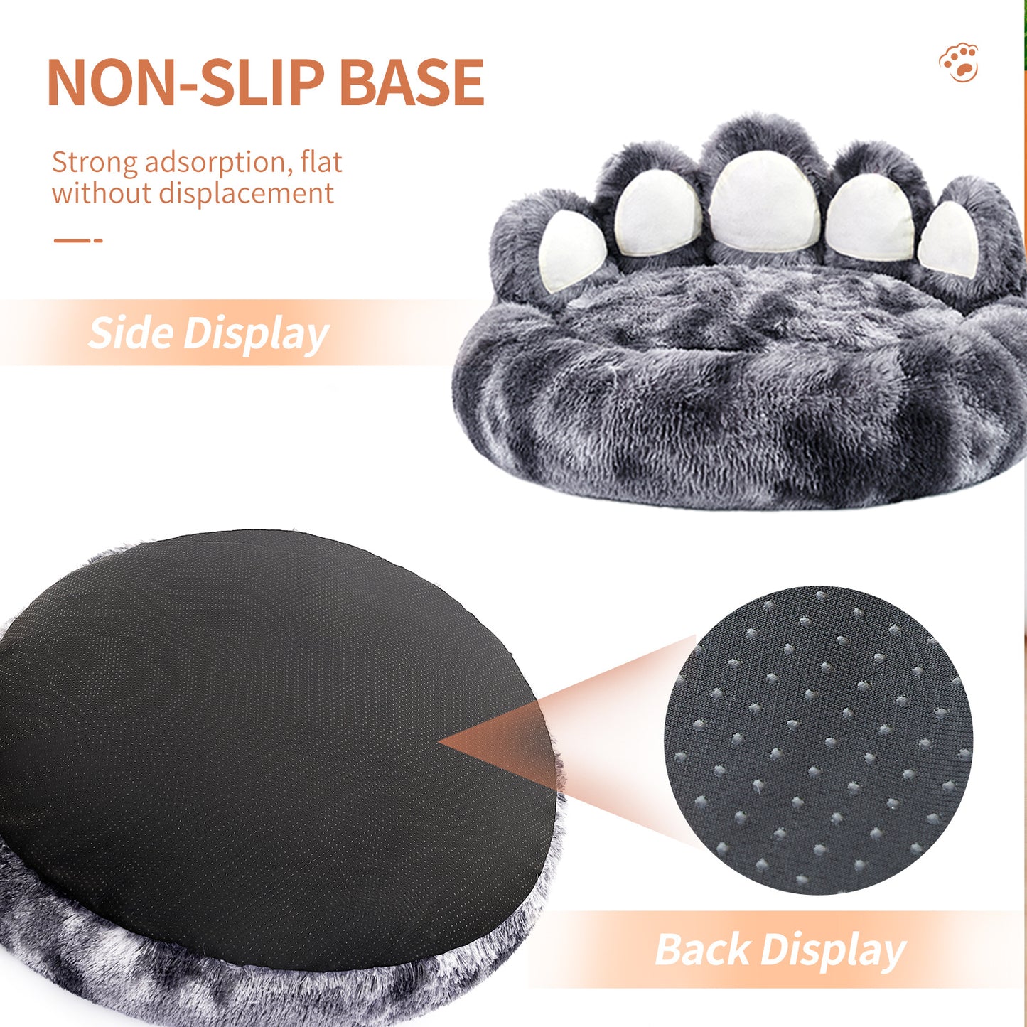 Bear Paw Dog Bed Plush Ultra-Soft Pet Bed for Small Medium Dogs Cats Indoor Non-Slip Cushioned Pet Furniture