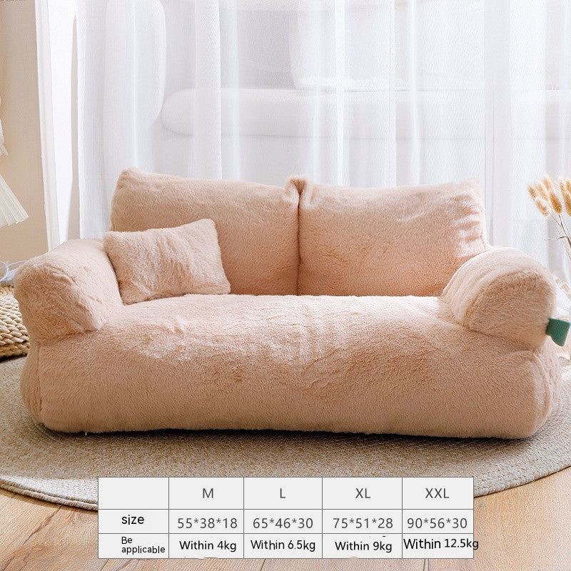 Large Flannel Warm Cat Sofa Universal Pet Kennel Cozy Plush Pet Bed for Cats Dogs Indoor Outdoor Pet House Furniture