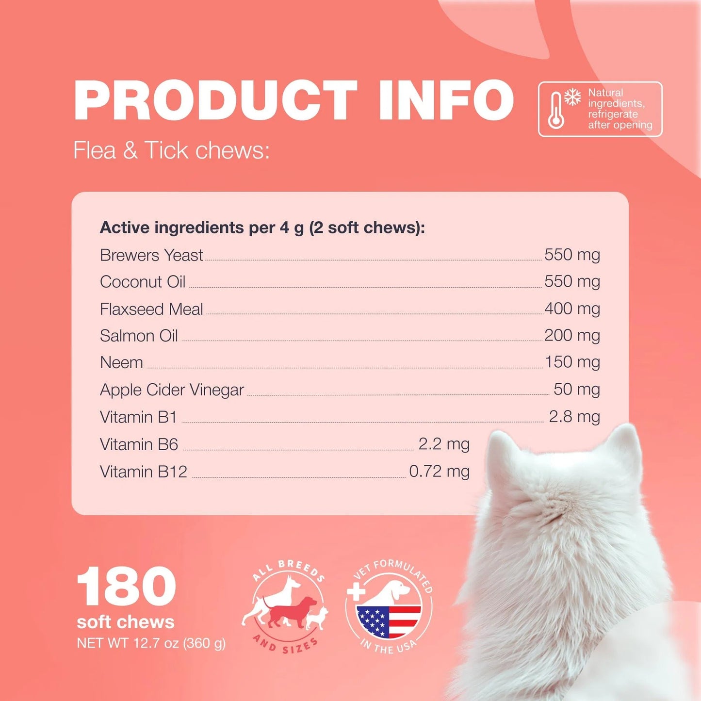 Natural Flea & Tick Prevention Chews for Dogs - Immune Support Delicious Soft Treats - All-Breed Safe Flea Tick Control Vet-Recommended Flea Tick Chews with Immune Boost